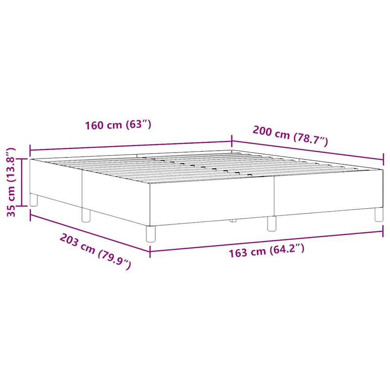 vidaXL Ágykeret Világosszürke 160 x 200 cm Bársony anyag