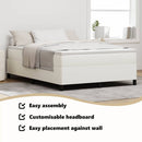 vidaXL Boxrugós ágy Krémszínű 160 x 200 cm Bársonyos szövet