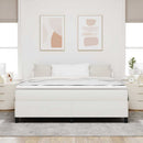 vidaXL Boxrugós ágy Krémszínű 180 x 200 cm Bársonyos szövet