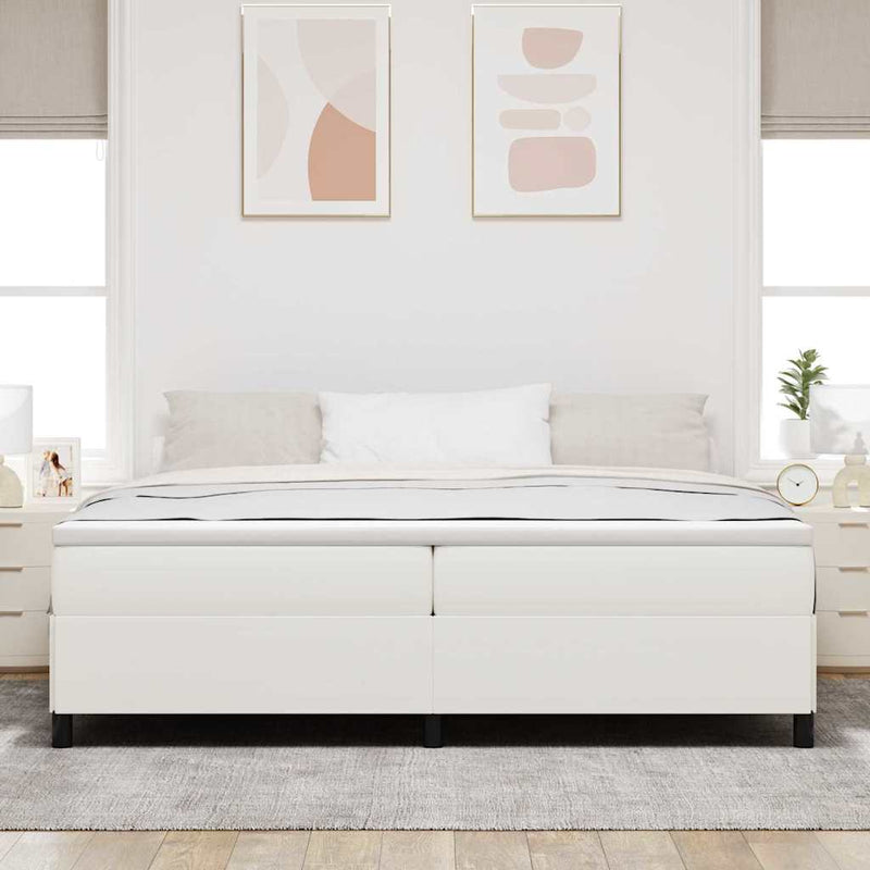 vidaXL Ágykeret Krém 200 x 200 cm Bársony anyag