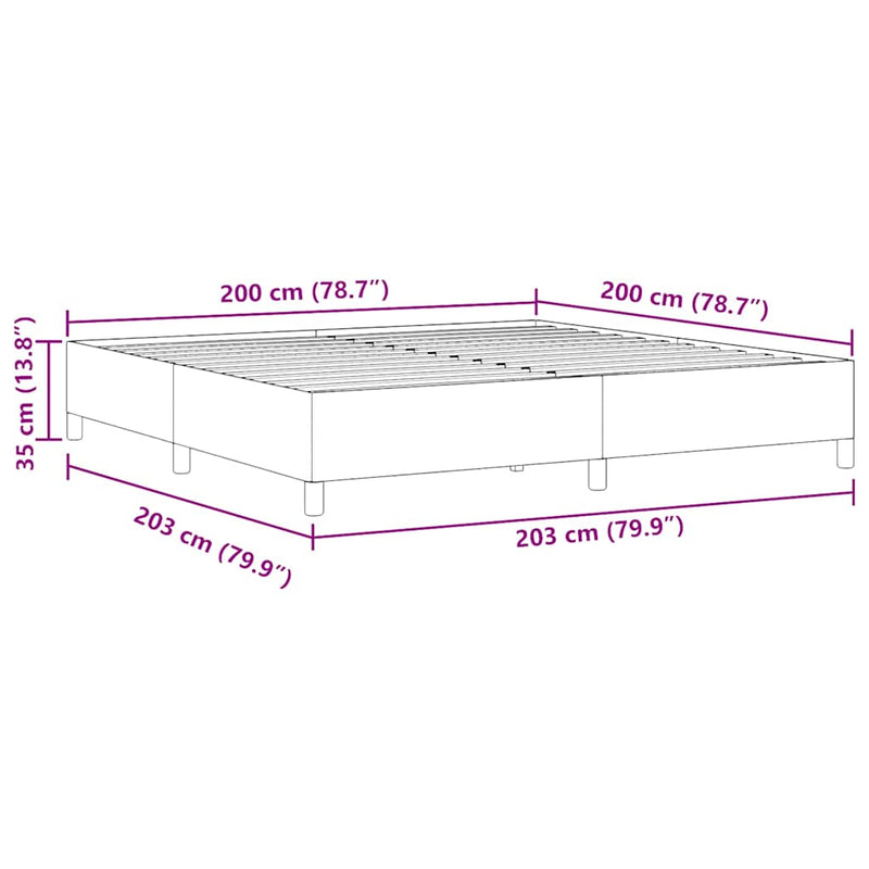 vidaXL Ágykeret Krém 200 x 200 cm Bársony anyag