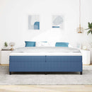 vidaXL Boxrugós ágy Kék 200 x 200 cm Bársonyos szövet