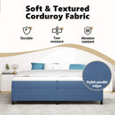 vidaXL Boxrugós ágy Kék 200 x 200 cm Bársonyos szövet