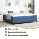 vidaXL Boxrugós ágy Kék 200 x 200 cm Bársonyos szövet