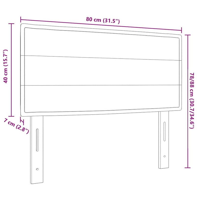 vidaXL Fejtámla Egyéb fejtámlával Világosszürke 80 cm szövet