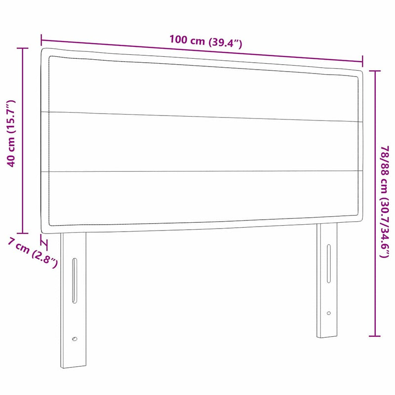 vidaXL Fejtámla Egyéb fejtámlával Krém 100 cm szövet