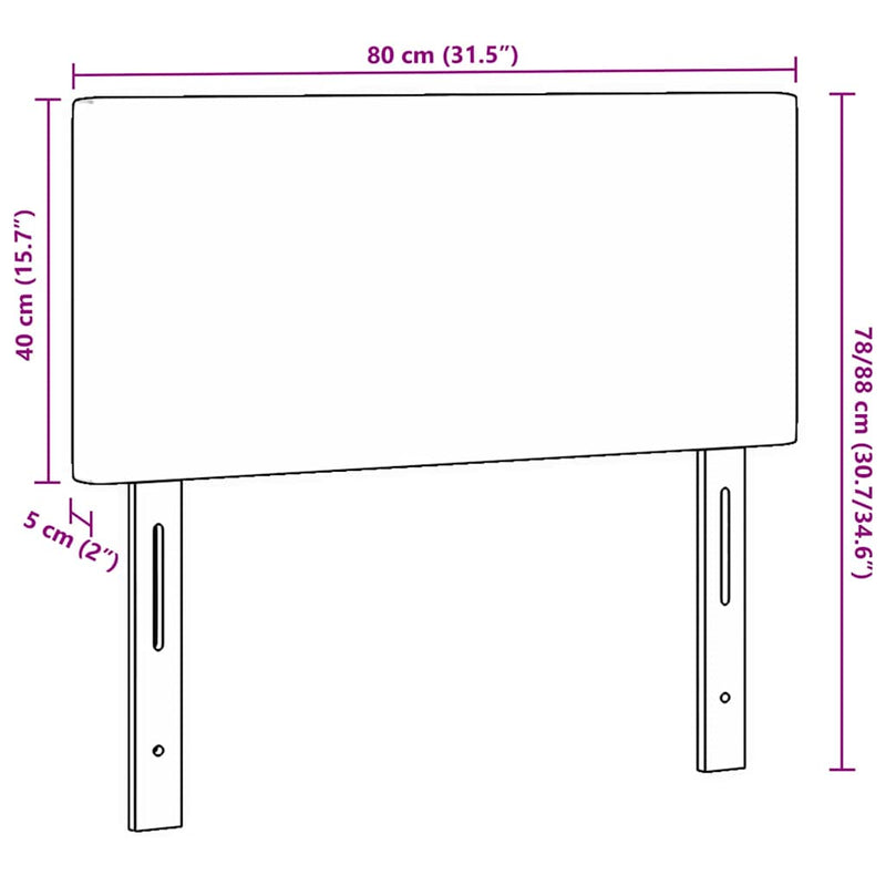 vidaXL Fejtámla fejtámlával Krém 80 cm Sávos Szövet