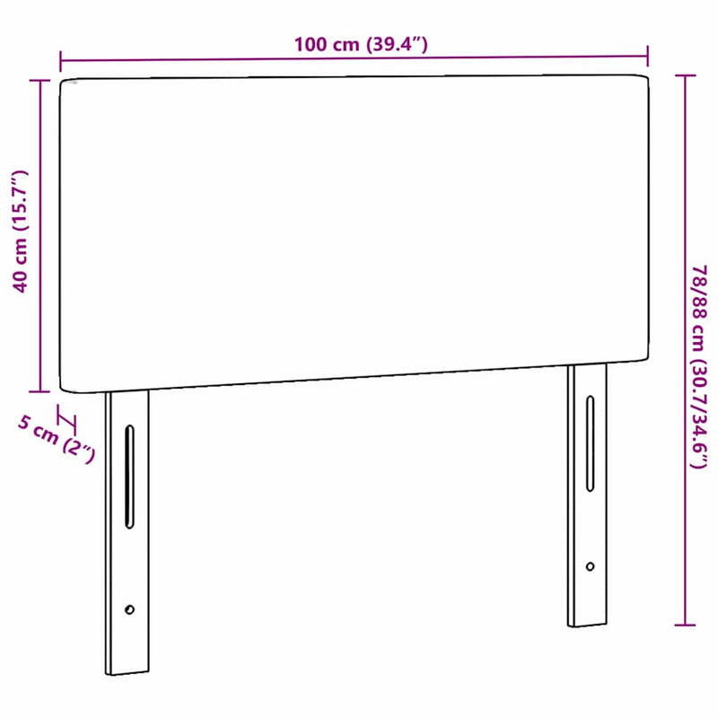 vidaXL Fejtámla fejtámlával Világosszürke 100 cm Sávos Szövet