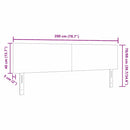 vidaXL Fejtámla fejtámlával Világosszürke 200 cm Sávos Szövet