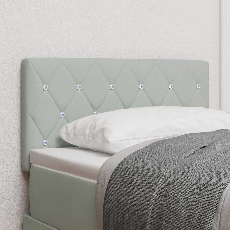 vidaXL Bársony Fejtámla Argyle fejtámlával Világosszürke 80 cm Bársony