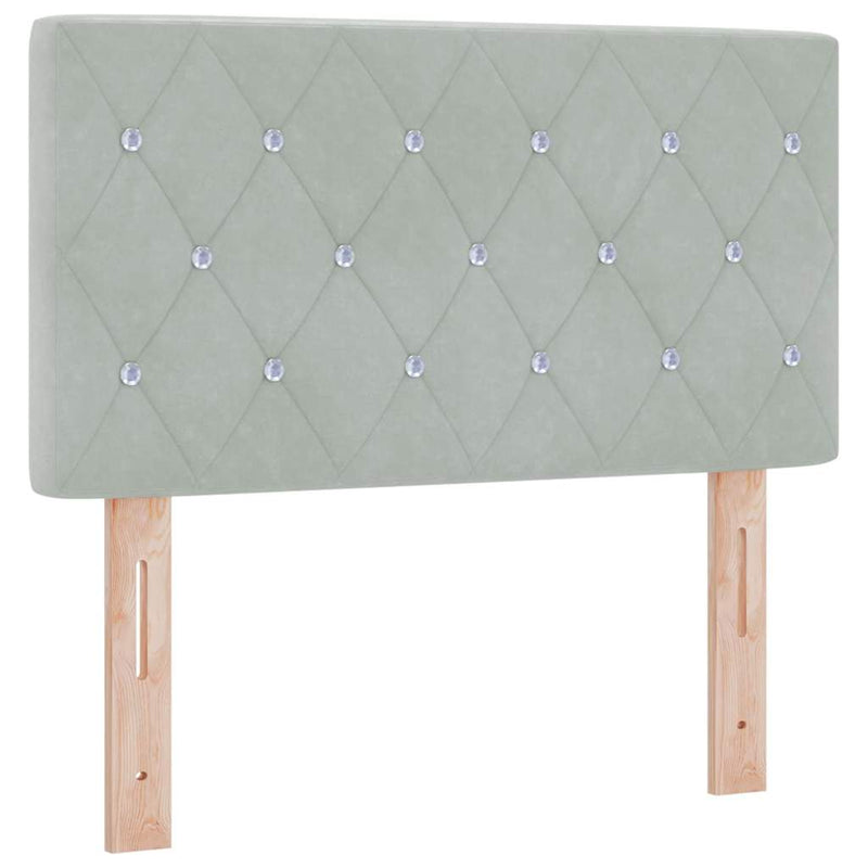 vidaXL Bársony Fejtámla Argyle fejtámlával Világosszürke 80 cm Bársony
