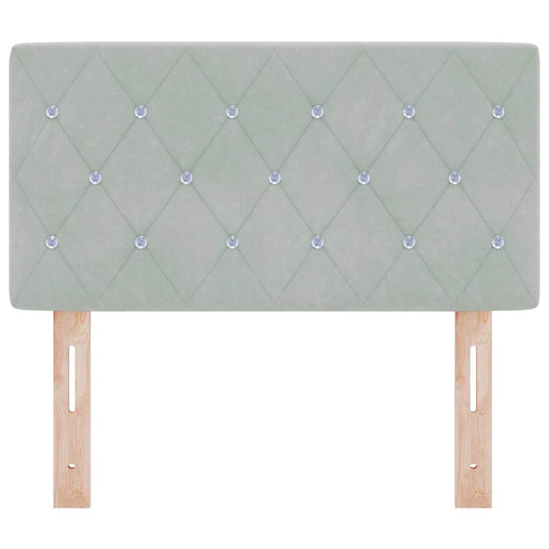vidaXL Bársony Fejtámla Argyle fejtámlával Világosszürke 80 cm Bársony