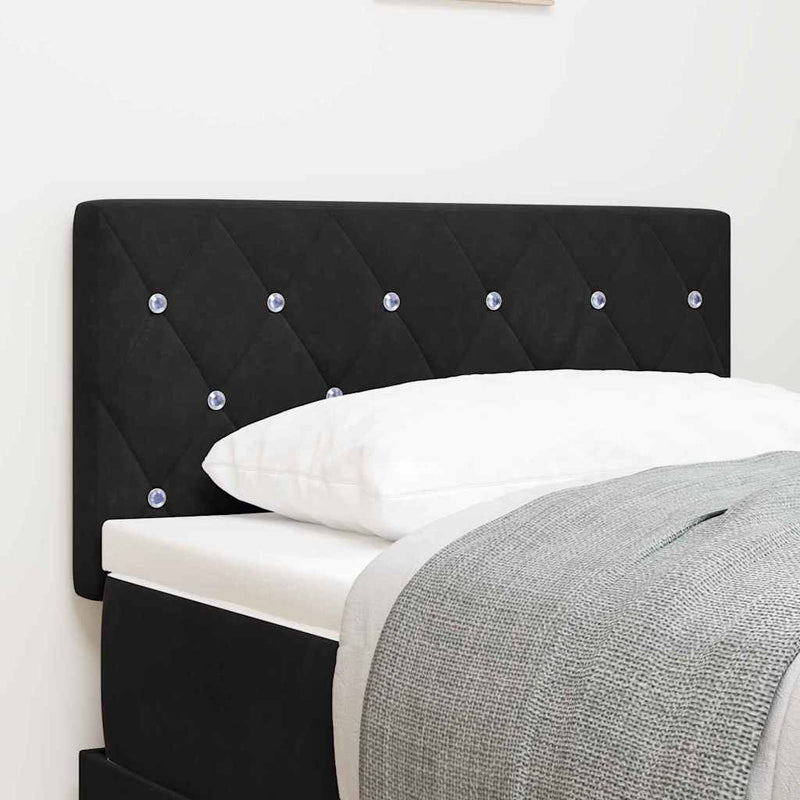 vidaXL Bársony Fejtámla Argyle fejtámlával Fekete 80 cm Bársony