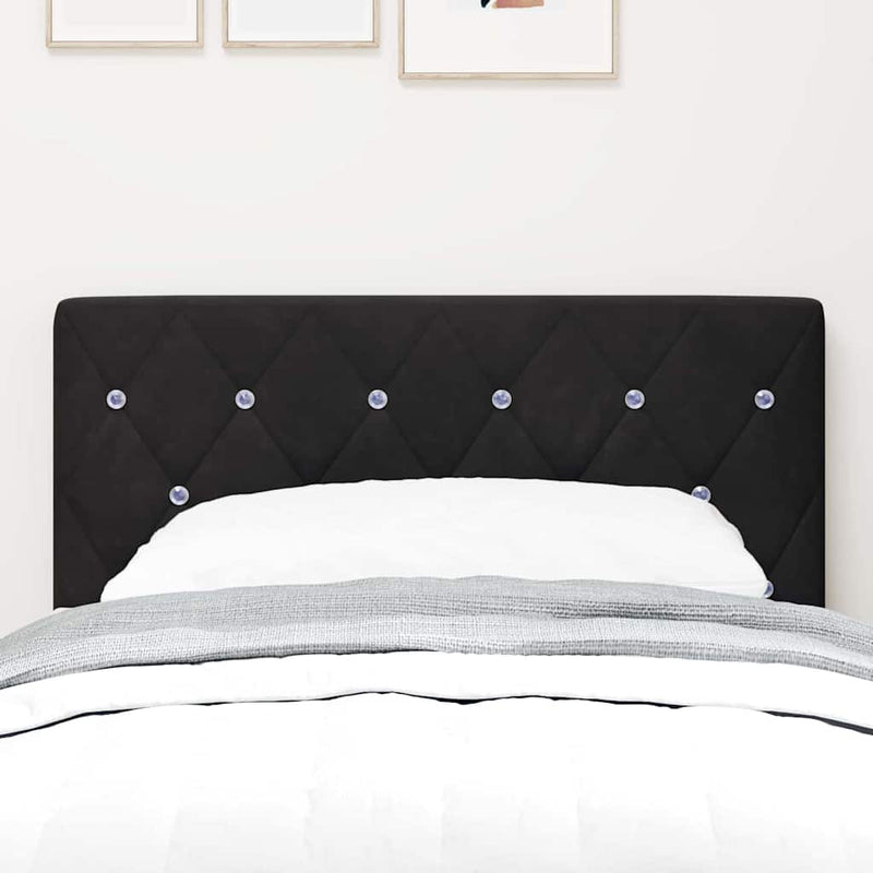 vidaXL Bársony Fejtámla Argyle fejtámlával Fekete 80 cm Bársony