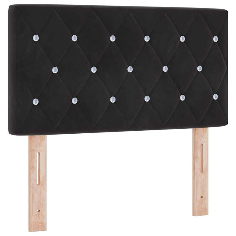 vidaXL Bársony Fejtámla Argyle fejtámlával Fekete 80 cm Bársony