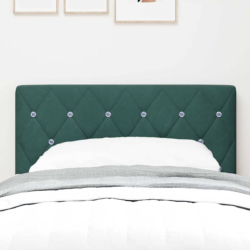 vidaXL Bársony Fejtámla Argyle fejtámlával Sötétzöld 80 cm Bársony