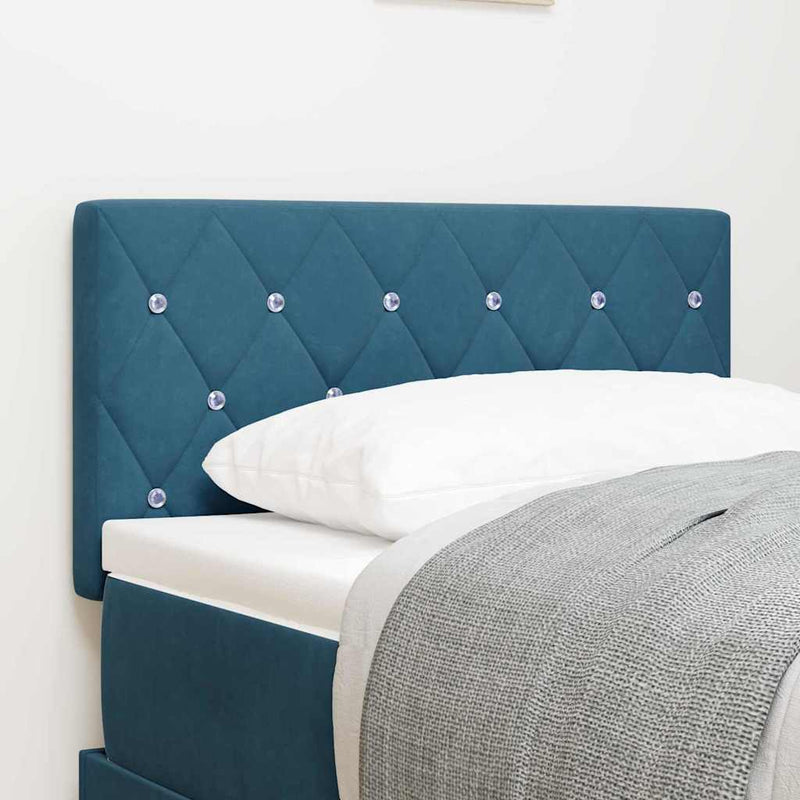 vidaXL Bársony Fejtámla Argyle fejtámlával Sötétkék 80 cm Bársony