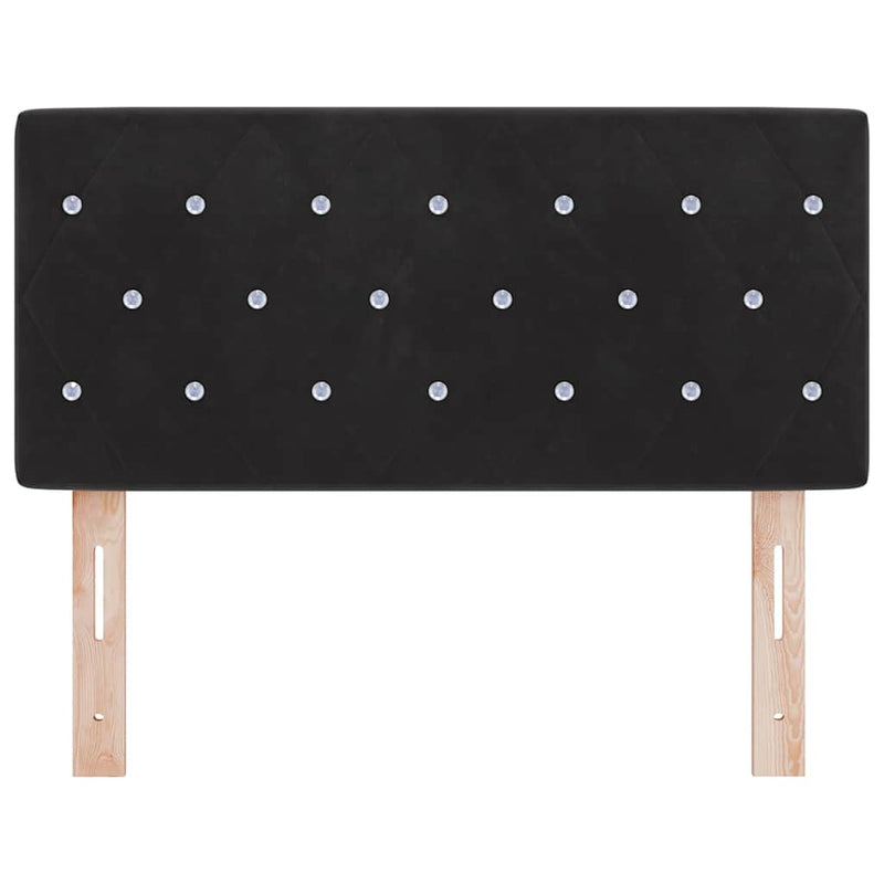vidaXL Bársony Fejtámla Argyle fejtámlával Fekete 90 cm Bársony