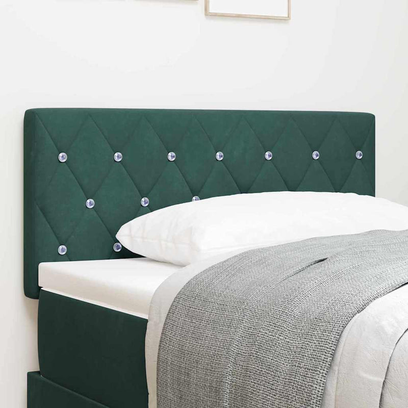 vidaXL Bársony Fejtámla Argyle fejtámlával Sötétzöld 90 cm Bársony