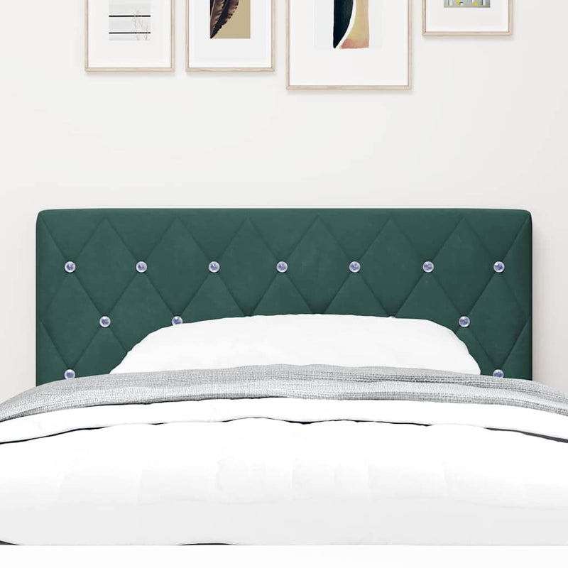vidaXL Bársony Fejtámla Argyle fejtámlával Sötétzöld 90 cm Bársony