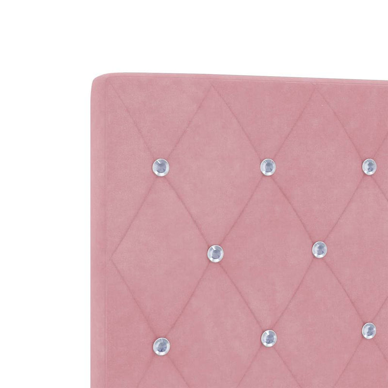 vidaXL Bársony Fejtámla Argyle fejtámlával Rózsaszín 90 cm Bársony