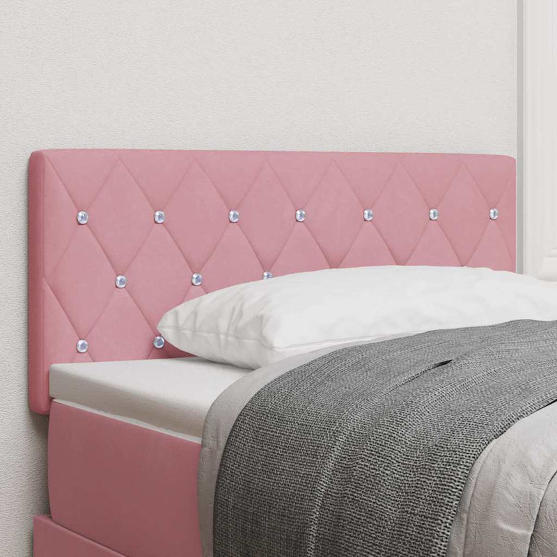 vidaXL Bársony Fejtámla Argyle fejtámlával Rózsaszín 90 cm Bársony