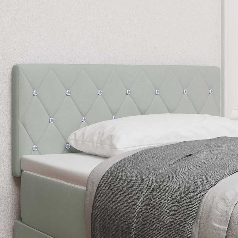 vidaXL Bársony Fejtámla Argyle Világosszürke 100 cm Bársony