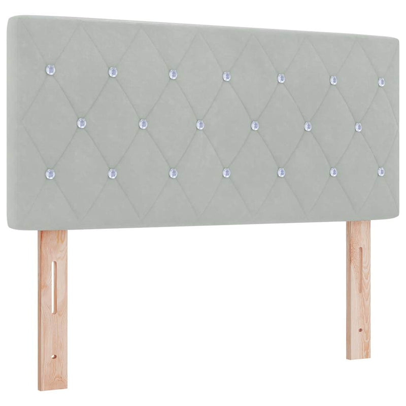 vidaXL Bársony Fejtámla Argyle Világosszürke 100 cm Bársony