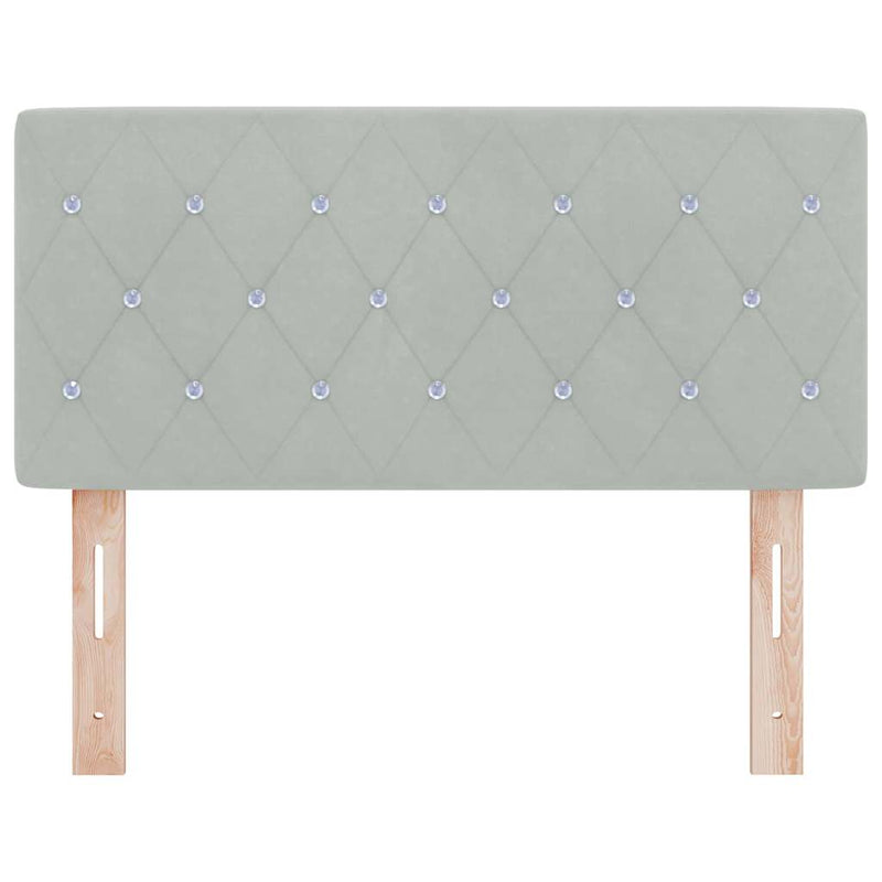 vidaXL Bársony Fejtámla Argyle Világosszürke 100 cm Bársony
