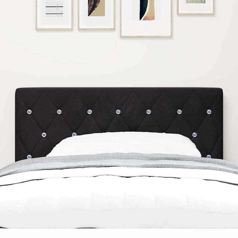 vidaXL Bársony Fejtámla Argyle fejtámlával Fekete 100 cm Bársony