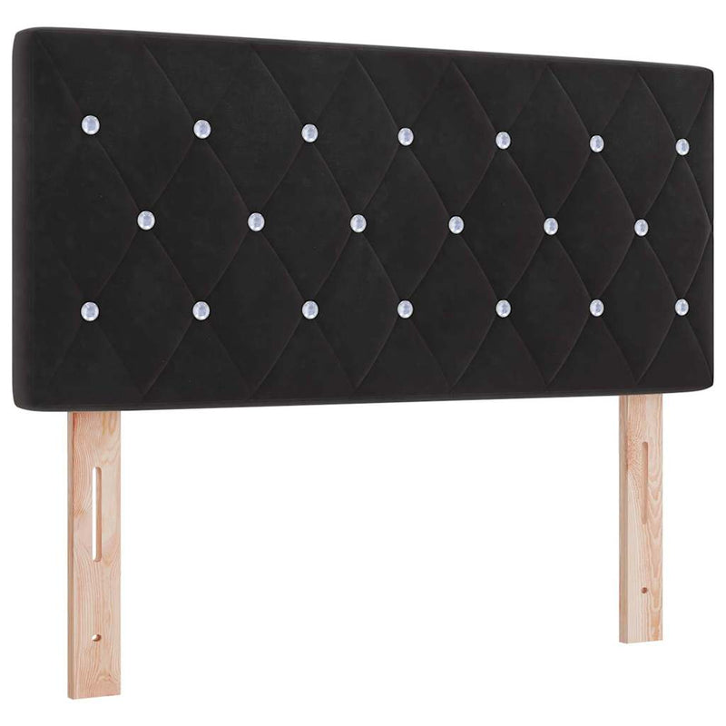 vidaXL Bársony Fejtámla Argyle fejtámlával Fekete 100 cm Bársony