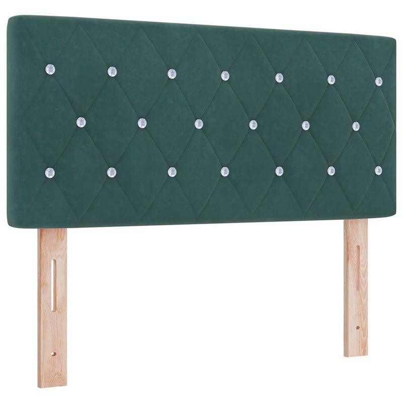 vidaXL Bársony Fejtámla Argyle fejtámlával Sötétzöld 100 cm Bársony