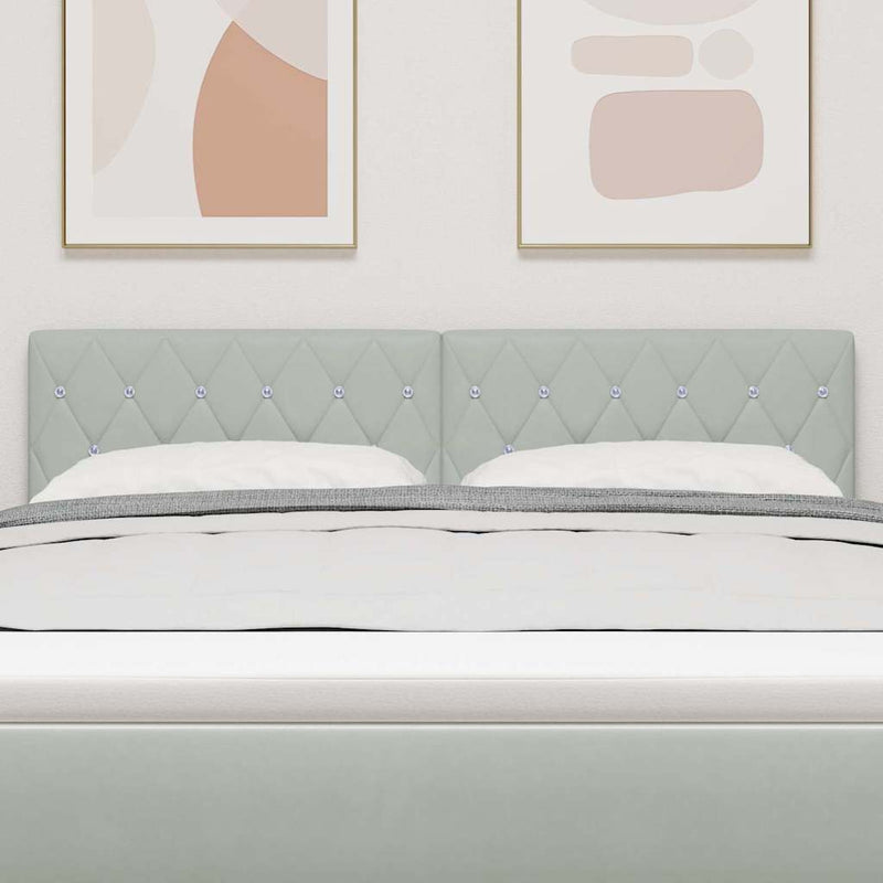 vidaXL Bársony Fejtámla Argyle Világosszürke 140 cm Bársony