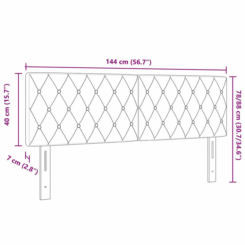 vidaXL Bársony Fejtámla Argyle fejtámlával Sötétszürke 140 cm Bársony