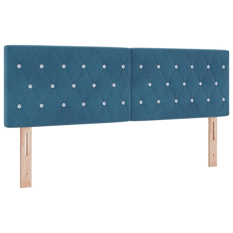 vidaXL Bársony Fejtámla Argyle fejtámlával Sötétkék 140 cm Bársony