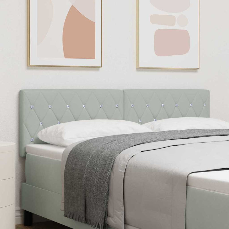 vidaXL Bársony Fejtámla Argyle Világosszürke 160 cm Bársony
