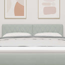 vidaXL Bársony Fejtámla fejtámlával Világosszürke 160 cm Bársony