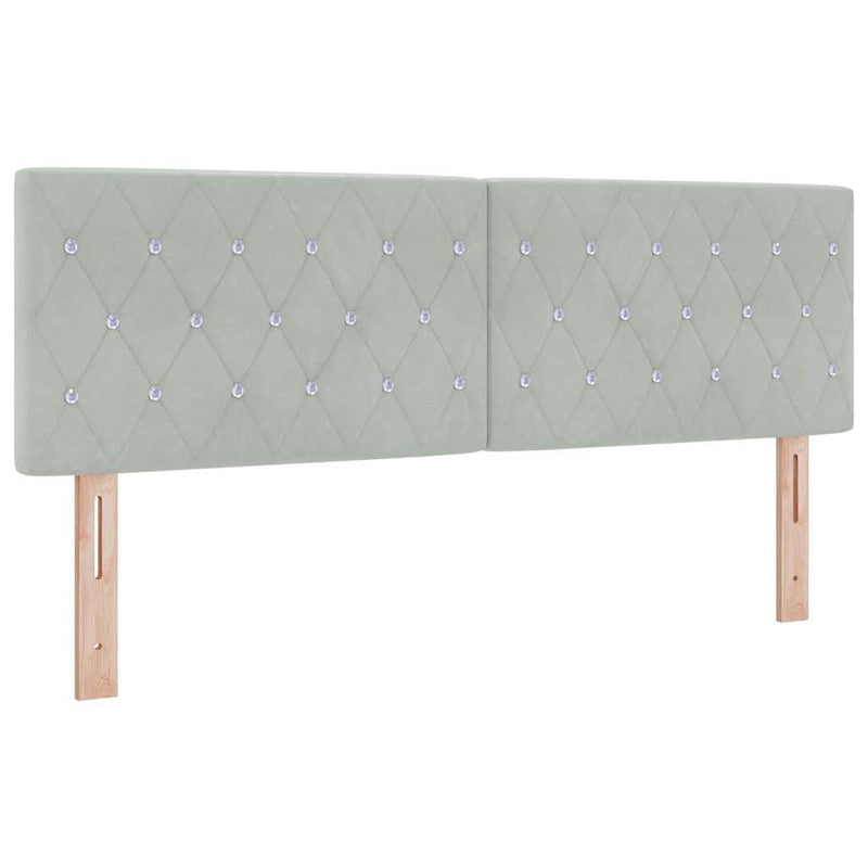 vidaXL Bársony Fejtámla Argyle Világosszürke 160 cm Bársony