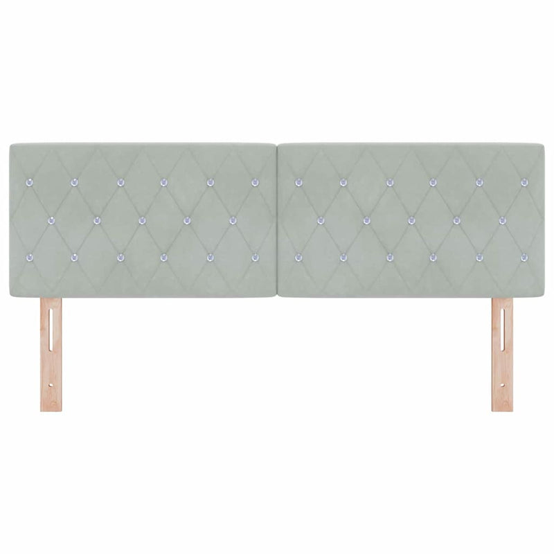vidaXL Bársony Fejtámla Argyle Világosszürke 160 cm Bársony