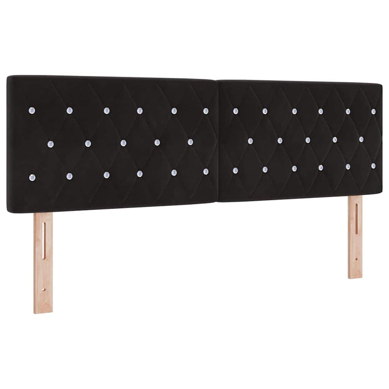 vidaXL Bársony Fejtámla Argyle fejtámlával Fekete 160 cm Bársony