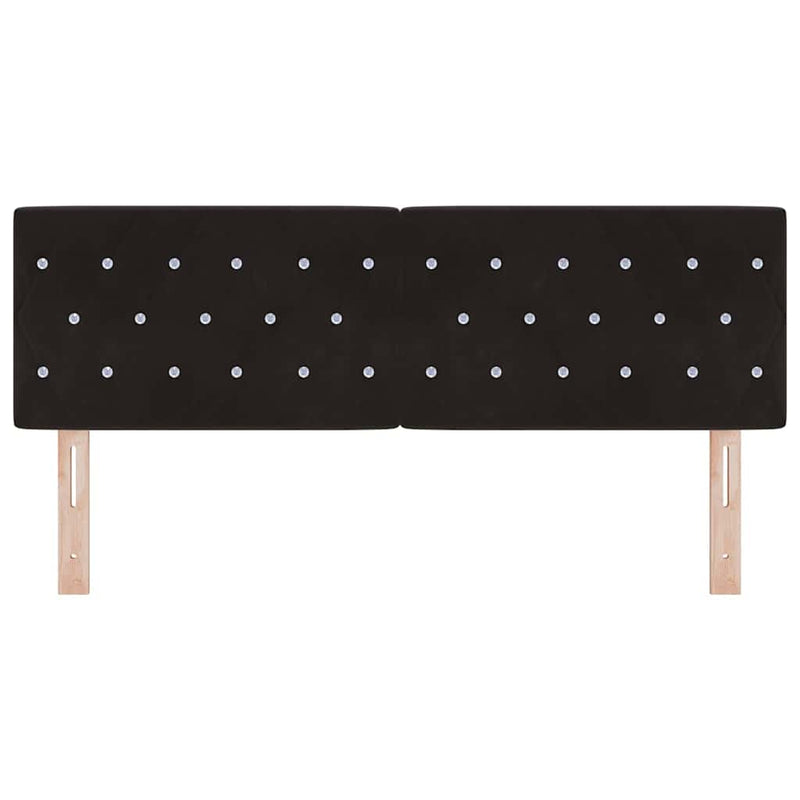 vidaXL Bársony Fejtámla Argyle fejtámlával Fekete 160 cm Bársony