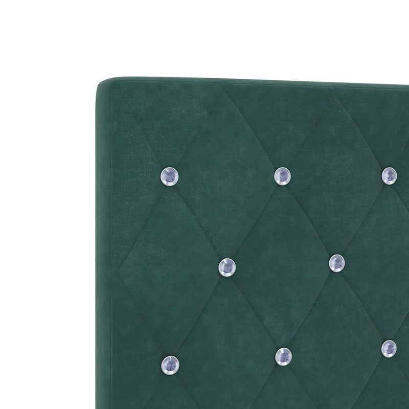 vidaXL Bársony Fejtámla Argyle fejtámlával Sötétzöld 160 cm Bársony