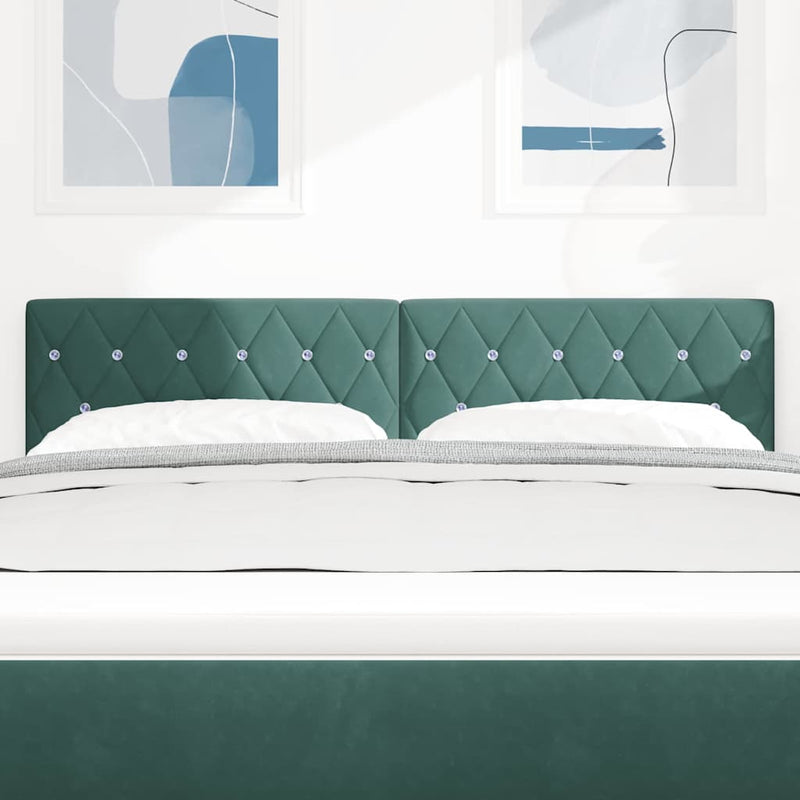 vidaXL Bársony Fejtámla Argyle fejtámlával Sötétzöld 160 cm Bársony