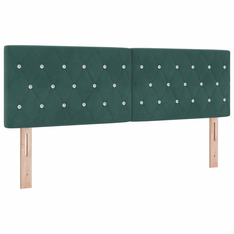 vidaXL Bársony Fejtámla Argyle fejtámlával Sötétzöld 160 cm Bársony