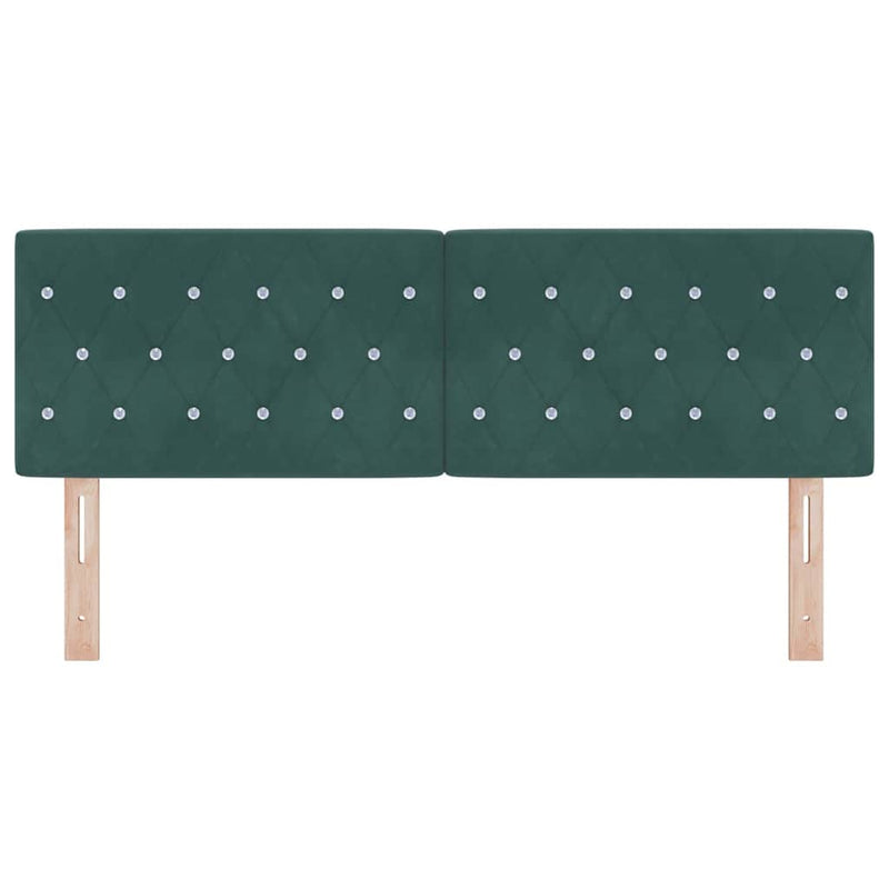 vidaXL Bársony Fejtámla Argyle fejtámlával Sötétzöld 160 cm Bársony