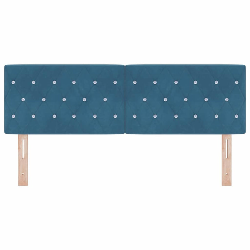 vidaXL Bársony Fejtámla Argyle fejtámlával Sötétkék 160 cm Bársony