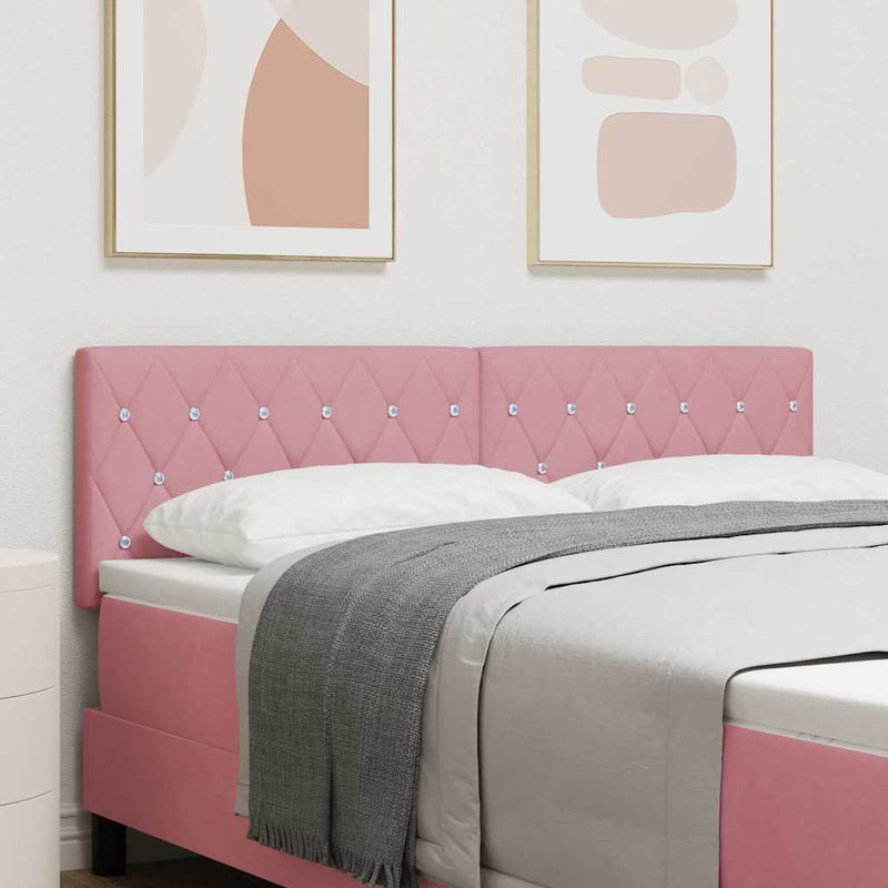 vidaXL Bársony Fejtámla Argyle fejtámlával Rózsaszín 160 cm Bársony