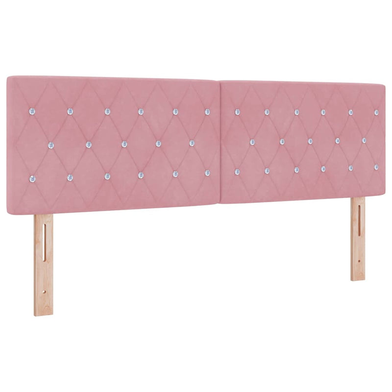 vidaXL Bársony Fejtámla Argyle fejtámlával Rózsaszín 160 cm Bársony