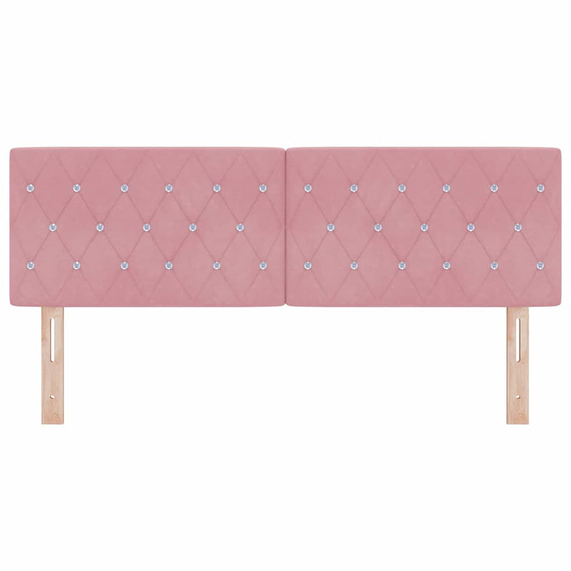 vidaXL Bársony Fejtámla Argyle fejtámlával Rózsaszín 160 cm Bársony