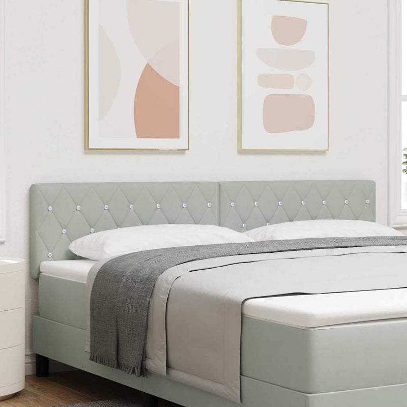 vidaXL Bársony Fejtámla Argyle Világosszürke 180 cm Bársony